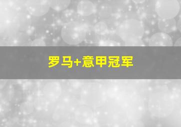 罗马 意甲冠军